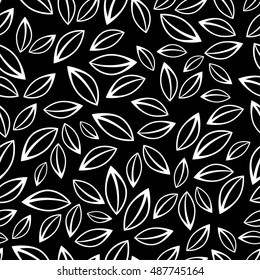 Seamless vector background with decorative leaves. Print. Cloth design, wallpaper.