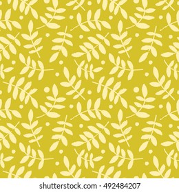 Seamless vector background with decorative leaves. Print. Cloth design, wallpaper.