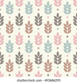 Seamless vector background with decorative leaves. Print. Cloth design, wallpaper.