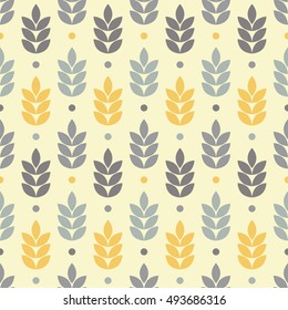 Seamless vector background with decorative leaves. Print. Cloth design, wallpaper.