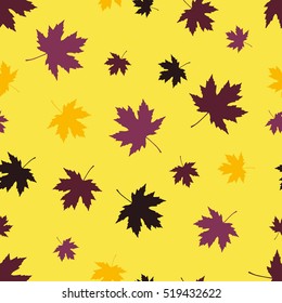 Seamless vector background with decorative leaves. Print. Cloth design, wallpaper.