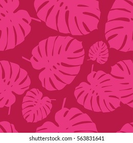 Seamless vector background with decorative leaves. Palm leaves. Print. Cloth design, wallpaper.