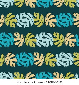 Seamless vector background with decorative leaves. Palm leaves. Print. Cloth design, wallpaper.