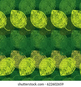 Seamless vector background with decorative leaves. 
