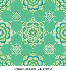 Seamless vector background with decorative mosaic stars