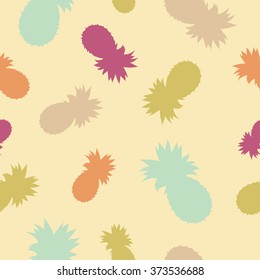 Seamless vector background with decorative pineapple. Print. Repeating background.