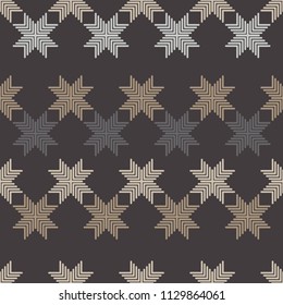 Seamless vector background with decorative snowflakes. Winter pattern. Textile rapport.