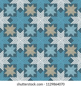 Seamless vector background with decorative snowflakes. Winter pattern. Textile rapport.