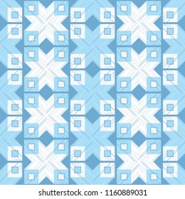 Seamless vector background with decorative snowflakes. Winter pattern. Textile rapport.