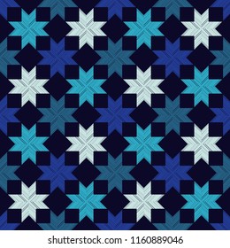 Seamless vector background with decorative snowflakes. Winter pattern. Textile rapport.