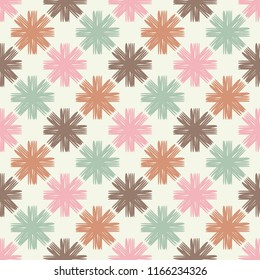 Seamless vector background with decorative snowflakes. Winter pattern. Textile rapport.