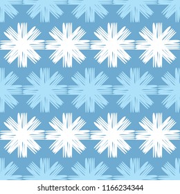 Seamless vector background with decorative snowflakes. Winter pattern. Textile rapport.