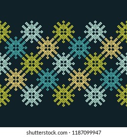 Seamless vector background with decorative snowflakes. Winter pattern. Can be used for wallpaper, textile, invitation card, wrapping, web page background.