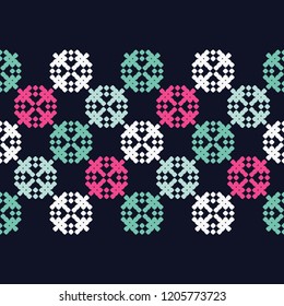 Seamless vector background with decorative snowflakes. Winter pattern. Can be used for wallpaper, textile, invitation card, wrapping, web page background.