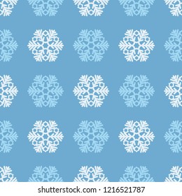 Seamless vector background with decorative snowflakes. Happy Winter! Can be used for wallpaper, textile, invitation card, wrapping, web page background.