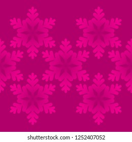 Seamless vector background with decorative snowflakes. Creative design with vibrant gradients. Merry Christmas! Can be used for wallpaper, textile, invitation card, wrapping, web page background.