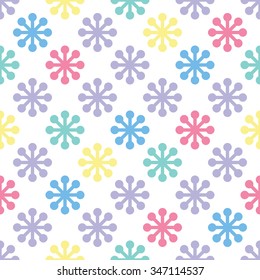 Seamless vector background with decorative snowflakes 
