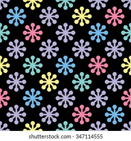 Seamless vector background with decorative snowflakes 