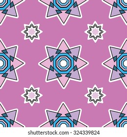 Seamless vector background with decorative stars