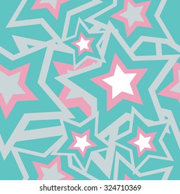 Seamless vector background with decorative stars