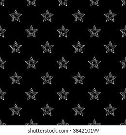 Seamless vector background with decorative stars. Print. Cloth design, wallpaper.