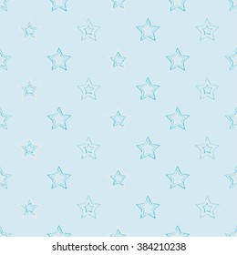 Seamless vector background with decorative stars. Print. Cloth design, wallpaper.