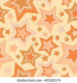 Seamless vector background with decorative stars. Print. Cloth design, wallpaper.