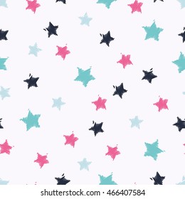 Seamless vector background with decorative stars. Print. Cloth design, wallpaper.