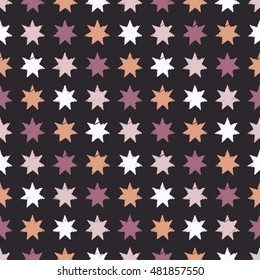 Seamless vector background with decorative stars. Print. Cloth design, wallpaper.