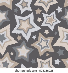 Seamless vector background with decorative stars. Print. Cloth design, wallpaper.