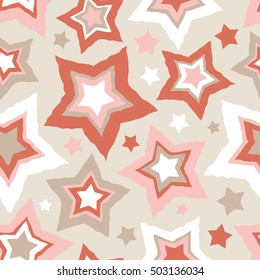 Seamless vector background with decorative stars. Print. Cloth design, wallpaper.