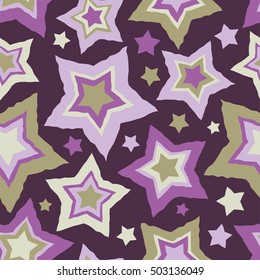 Seamless vector background with decorative stars. Print. Cloth design, wallpaper.