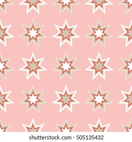 Seamless vector background with decorative stars. Print. Cloth design, wallpaper.