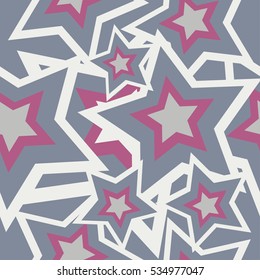 Seamless vector background with decorative stars. Print. Cloth design, wallpaper.