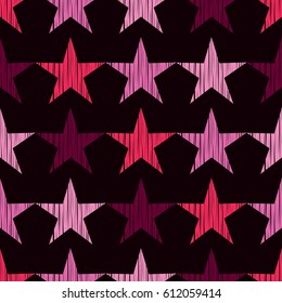 Seamless vector background with decorative stars. Print. Cloth design, wallpaper.