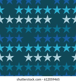 Seamless vector background with decorative stars. Print. Cloth design, wallpaper.