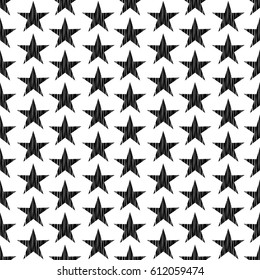 Seamless vector background with decorative stars. Print. Cloth design, wallpaper.
