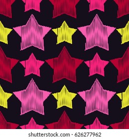 Seamless vector background with decorative stars.
