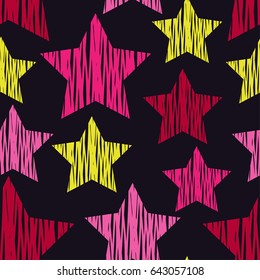 Seamless vector background with decorative stars.
