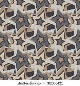 Seamless vector background with decorative stars. Textile rapport.