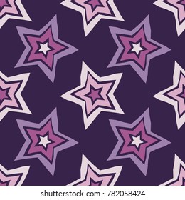 Seamless vector background with decorative stars. Textile rapport.