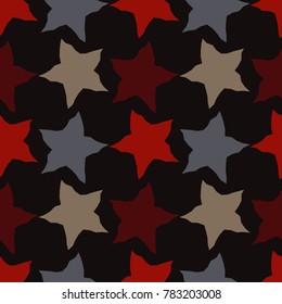 Seamless vector background with decorative stars. Textile rapport.