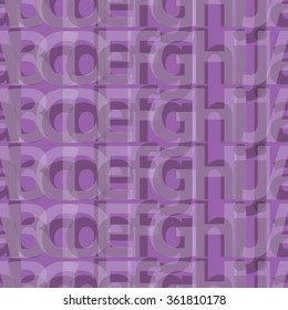Seamless vector background with decorative transparent letters
