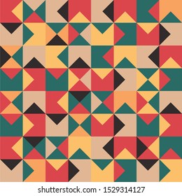 Seamless vector background design with colorful triangle and geometric seamless pattern style