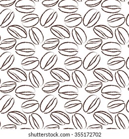 seamless vector background with doddle coffee beans