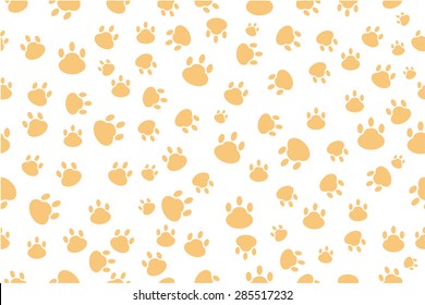 seamless vector Background - Dog foot print
