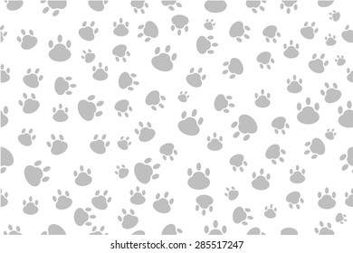 seamless vector Background - Dog foot print

