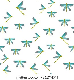 Seamless vector background with dragonflies. A minimalist design for the backdrop of a postcard, page, wrapping paper, etc.