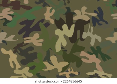 Seamless Vector Background. Fabric Military Camouflage. Repeat Brown Pattern. Green Vector Pattern. Digital Brown Camouflage. Woodland Tree Print. Seamless Paint. Urban Camo Print. Army Khaki Canvas.