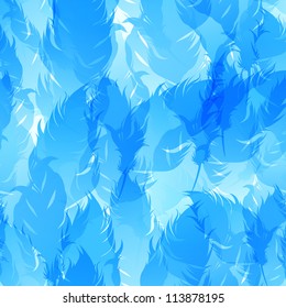 Seamless vector background with feather silhouettes